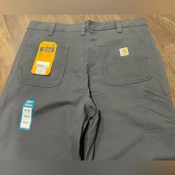 Carhartt RUGGED FLEX® RELAXED FIT CANVAS WORK PANT. Gravel gray. Size 38x34 - Picture 6 of 12